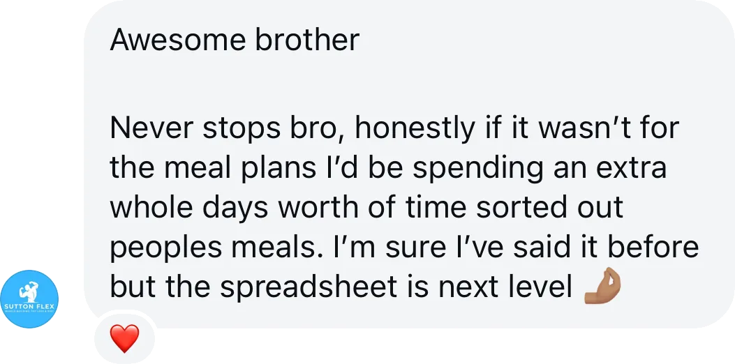 Coach testimonial: Sutton Flex if wasn t meal plans d