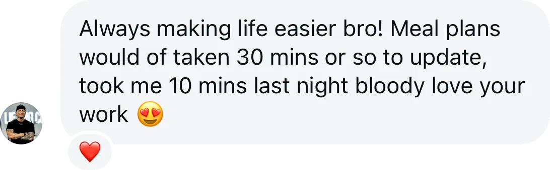 Coach testimonial: always making life easier bro meal