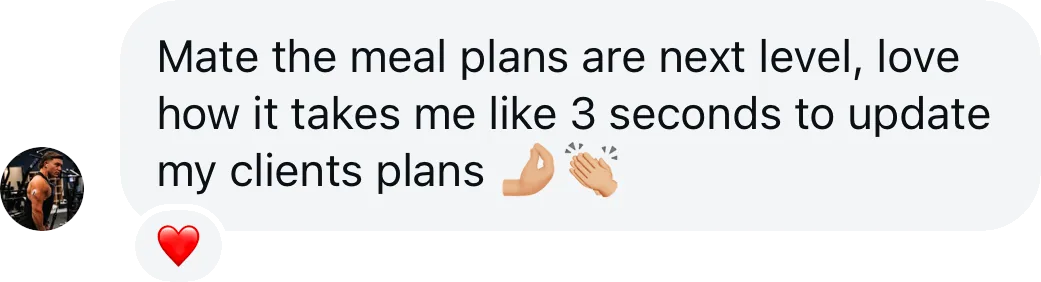 Coach testimonial: meal plans next level love how