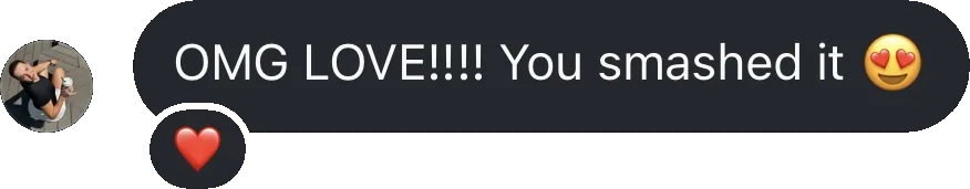Coach testimonial: omg love smashed
