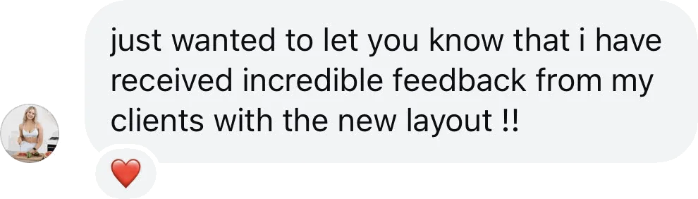Coach DM: I have received incredible feedback from my clients with the new layout