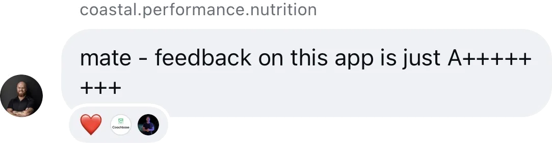 Coach DM: Mate, feedback on this app is just A++