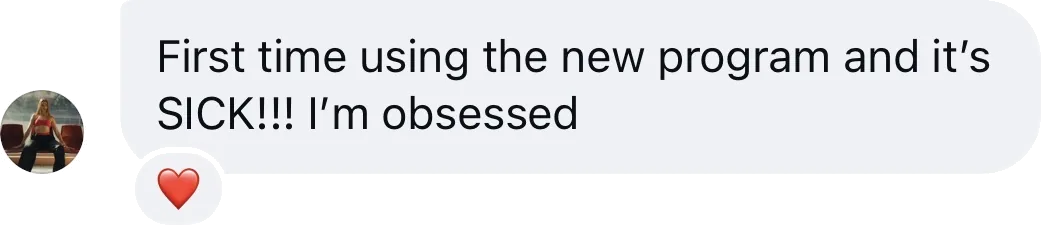Coach DM: First time using the new program and it's sick! I'm obsessed