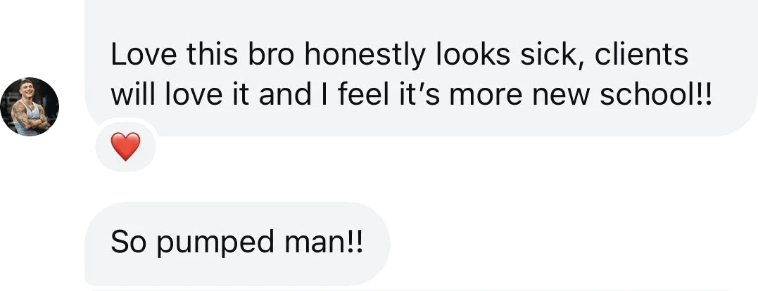 Coach DM: Honestly looks sick, clients will love it. So pumped