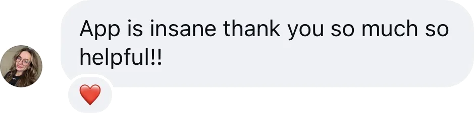 Coach DM: App is insane, thank you so much, so helpful