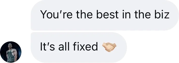 Coach DM: You're the best in the biz. It's all fixed